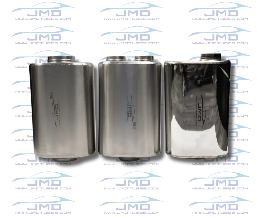Vibrant Performance - STREETPOWER Oval Muffler, 2.5 in. inlet/outlet (Offset -Center) - 1106