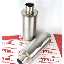 Muffler - Stainless Steel - 3" Inlet/Outlet - 6" Case - 12" Length 