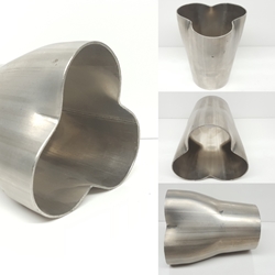 Formed Collector - Mild Steel - 3 into 1 - 1-1/2" Inlet - 2-1/2" Outlet Formed Collector - 3 into 1 Mild Steel Stainless Steel