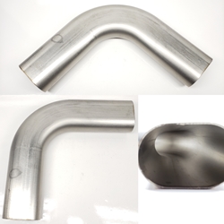 Mandrel Bend - Stainless Steel - Oval - 3" Nominal Tubing - 90 Degree - Horizontal 