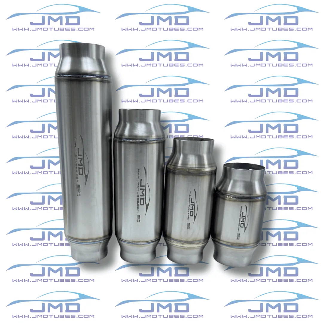 Exhaust Resonator - Stainless Steel - 2-1/2" Inlet/Outlet - 3-1/2" Case 