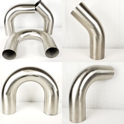 Mandrel Bend - Stainless Steel - 5" on a 7-1/2" CLR - 180? 5", 5 inch, stainless, mandrel bend, bends, bent tube, diesel, truck exhaust, truck
