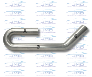 Mandrel Bend - Stainless Steel - 1-3/4" on a 2" CLR - 180° w/ Attached 45° 