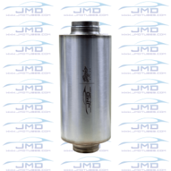 Muffler - 304 Stainless Steel - 3" Inlet/Outlet - 6" Round Case - 12" Case Length - Baja Series 