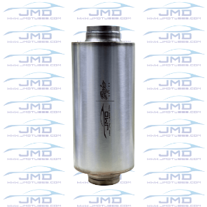 Muffler - 304 Stainless Steel - 3" Inlet/Outlet - 6" Round Case - 12" Case Length - Baja Series 