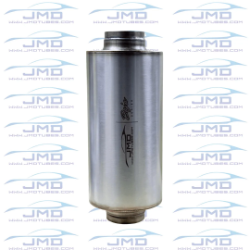 Muffler - 304 Stainless Steel - 3" Inlet/Outlet - 6" Round Case - 12" Case Length - Baja Series 