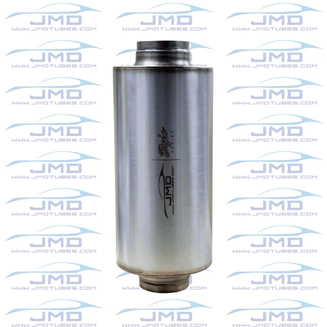 Muffler - 304 Stainless Steel - 3" Inlet/Outlet - 6" Round Case - 12" Case Length - Baja Series 