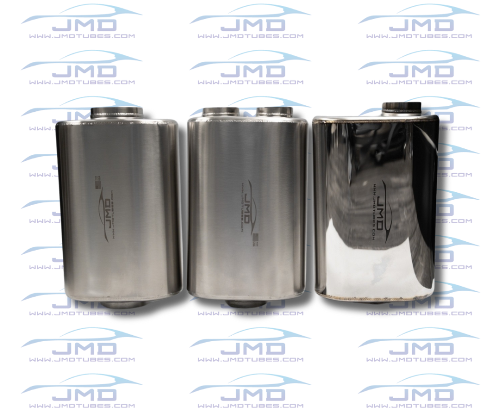 JMD Tubes - Muffler - Oval Case - Center Dual Offset - 2.5