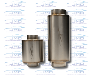 Muffler - Round Case - 2.5" Inlet/Outlet - 6" Case 