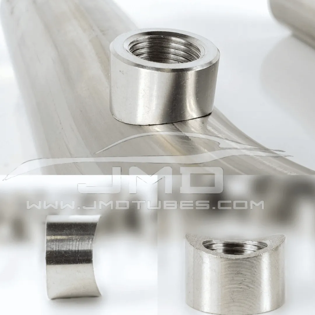 O2 Sensor Bung - 304 Stainless Steel - with Radius Cut - M18 x 1.5 O2 Sensor Bung w/ Radius Cut