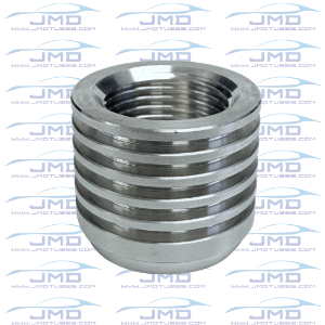 O2 Sensor Bung - Heat Sink Style - 304 Stainless Steel - M18 x 1.5 O2 Sensor Bung w/ Radius Cut
