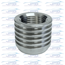 O2 Sensor Bung - Heat Sink Style - 304 Stainless Steel - M18 x 1.5 O2 Sensor Bung w/ Radius Cut